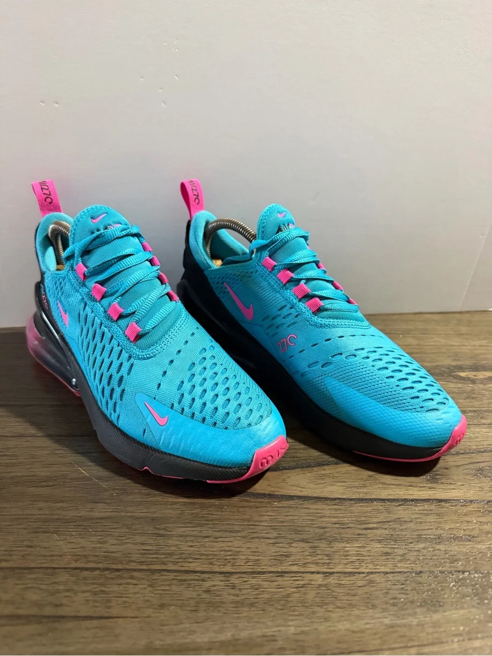 Nike Kids' Turquoise and Pink Air Max 270 Sneakers